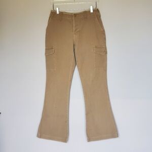Abercrombie & Fitch Tan Gorpcore Y2K Wide Flare Leg Cargo Pants